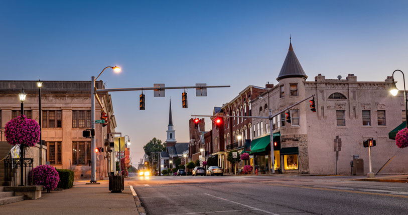 kentucky town in early morning