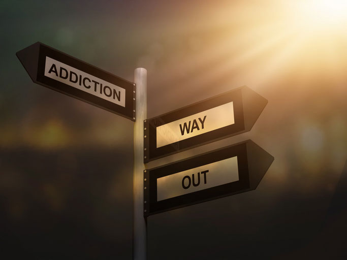 road signs to 'way out' or 'addiction'