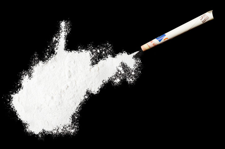 cocaine and straw in the shape of west virginia