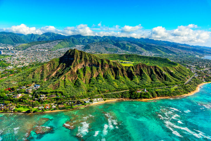 diamond head in oahu, hawaii