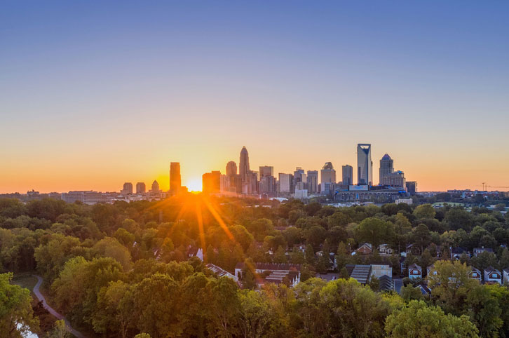 sunset in charlotte, north carolina