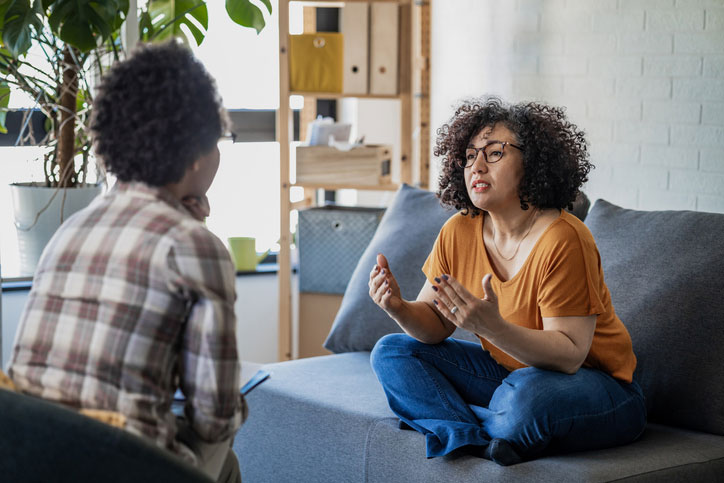 therapist listening compassionately