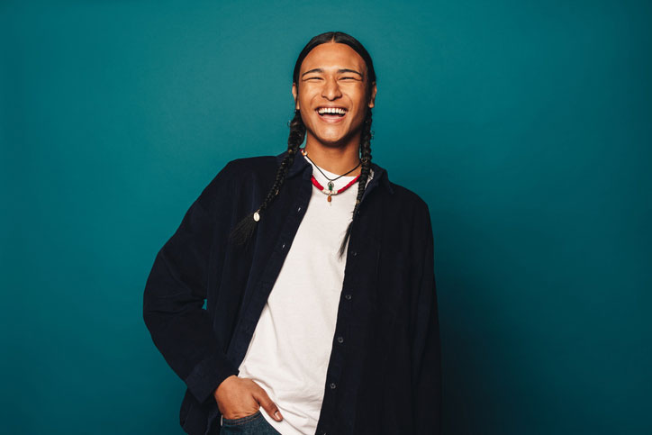 smiling native man