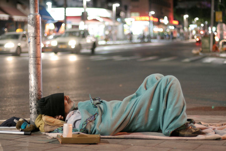 homeless sleeping on the streets