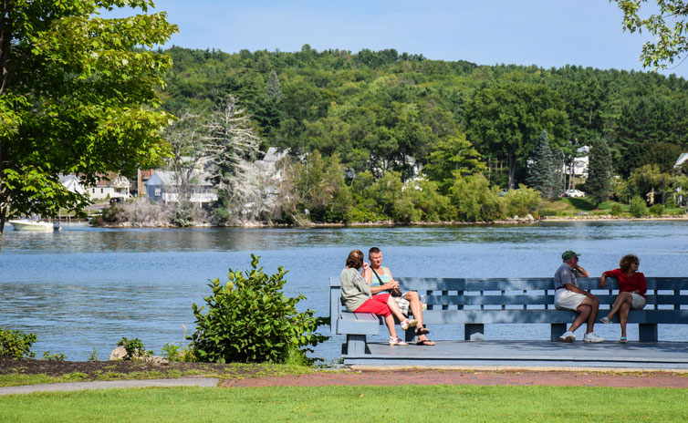 on the shore of lake winnipesaukee in new hampshire